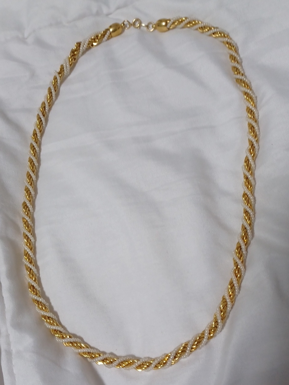 Amazon Gold-Tone Twisted Rope Necklace with Silver Accents
